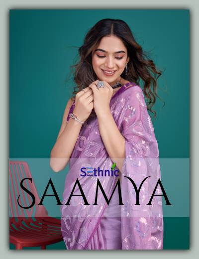 SETHNIC SAAMYA 40001 TO 40005 DESIGNER EMBROIDERY SAREE WHOLESALER IN INDIA